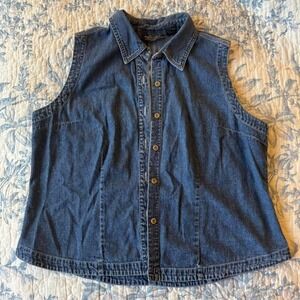 Vintage Sonoma Jean Company Medium Wash Button Up Denim Vest